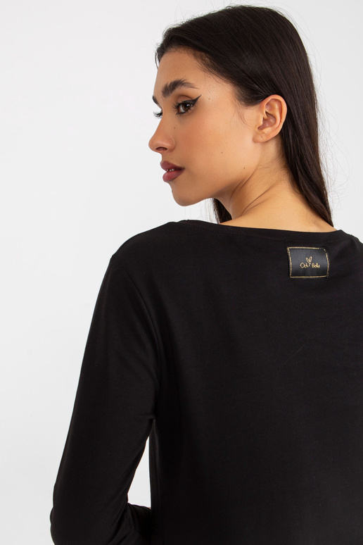 Černé mikinové šaty s knoflíky na...