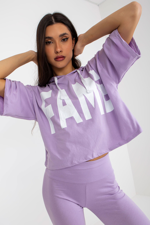 Fialový dvoudílný ležérní set s legínami