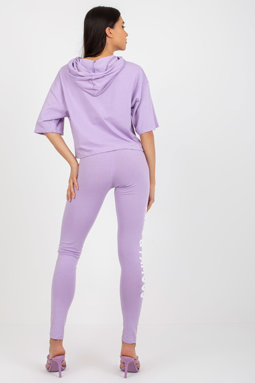 Fialový dvoudílný ležérní set s legínami