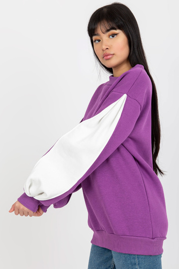 Fialová mikina bez kapuce s...