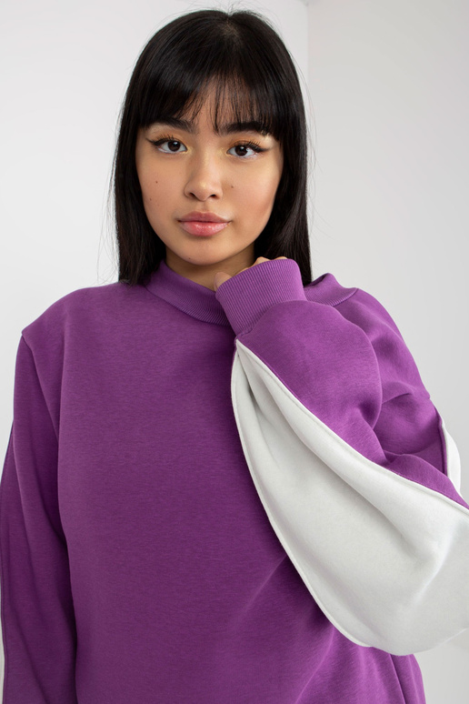 Fialová mikina bez kapuce s...