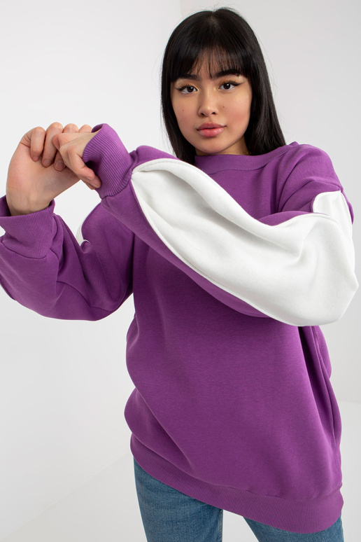 Fialová mikina bez kapuce s...