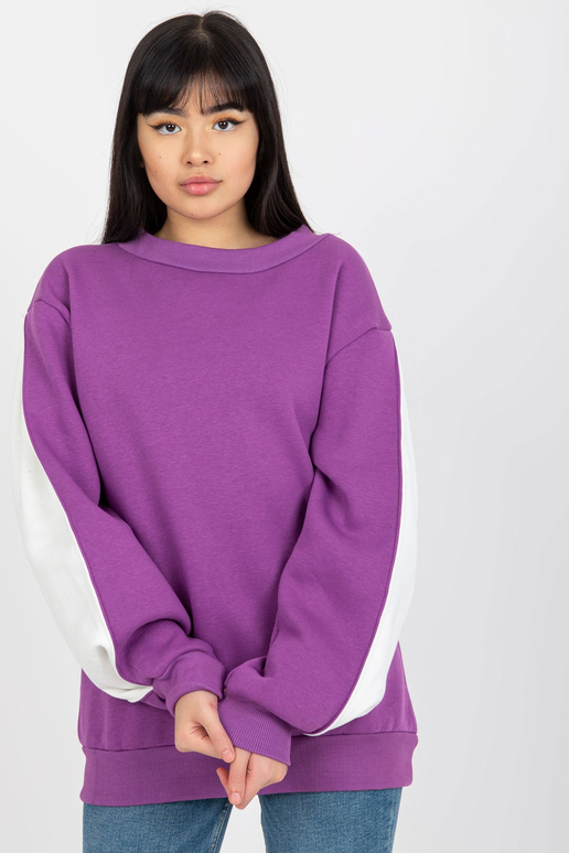 Fialová mikina bez kapuce s...