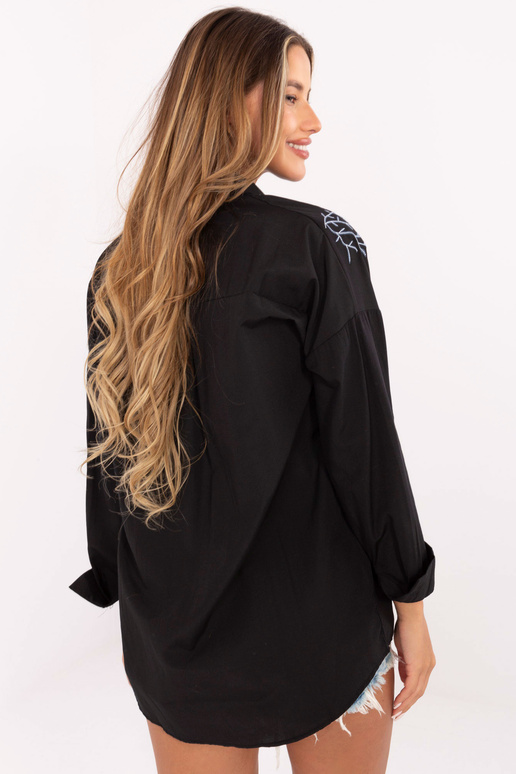 Černá oversize košile s výšivkou