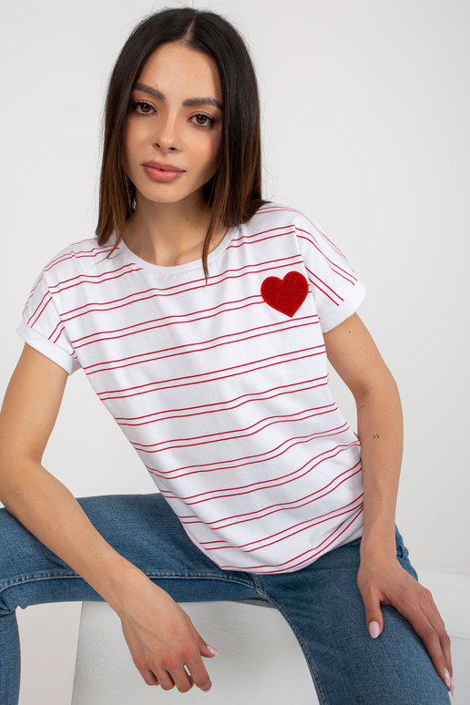 Bíločervená ležérní proužkovaná...