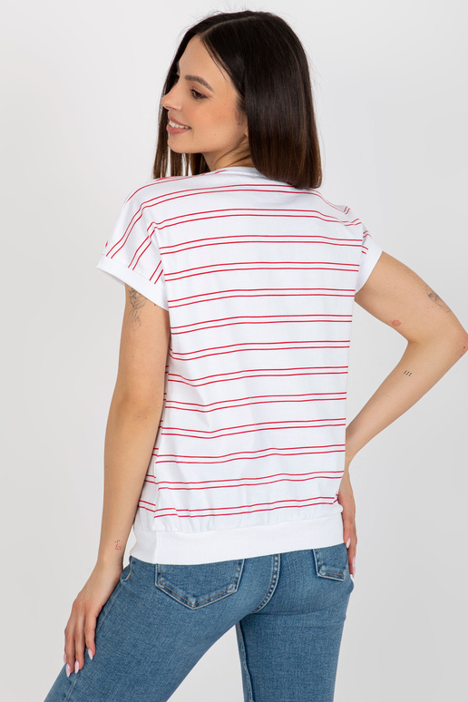 Bíločervená ležérní proužkovaná...