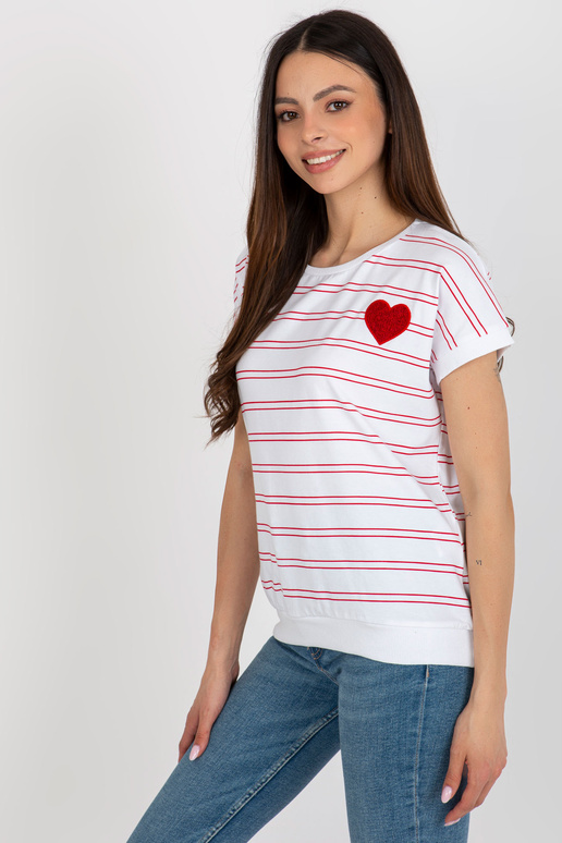 Bíločervená ležérní proužkovaná...