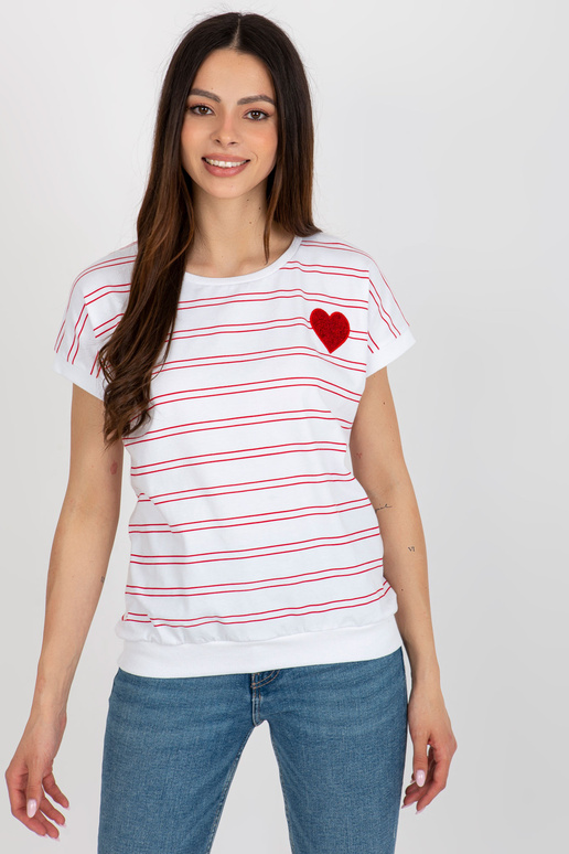 Bíločervená ležérní proužkovaná...