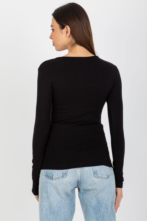 Černá viskózová ležérní halenka s...