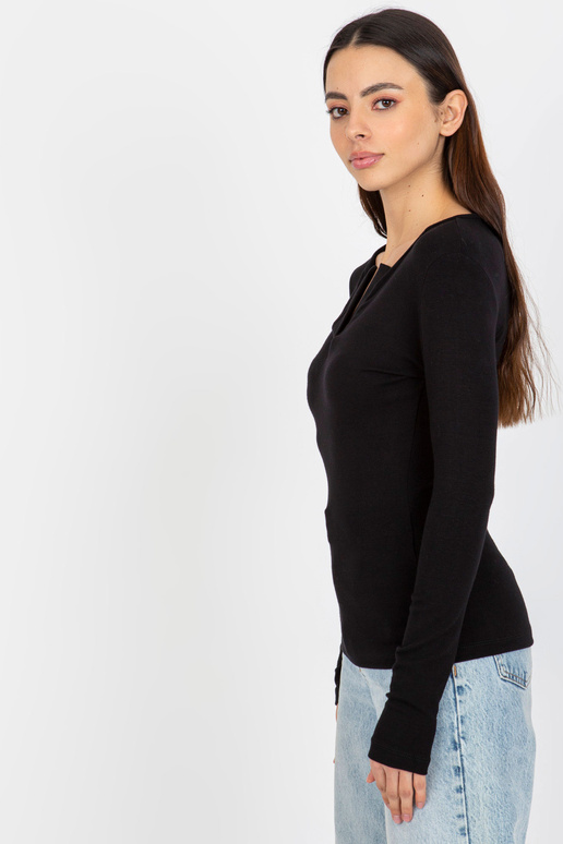 Černá viskózová ležérní halenka s...