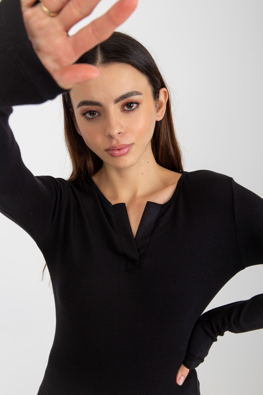 Černá viskózová ležérní halenka s...