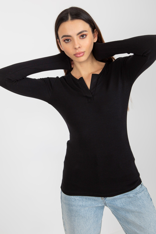 Černá viskózová ležérní halenka s...