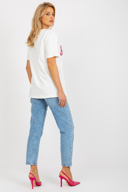 Ecru volné dámské tričko s nápisem Ecru volné dámské tričko s nápisem