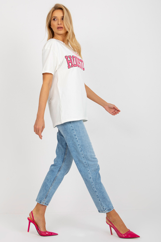 Ecru volné dámské tričko s nápisem Ecru volné dámské tričko s nápisem