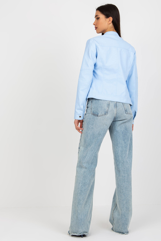 Světle modrá motorkářská bunda z...