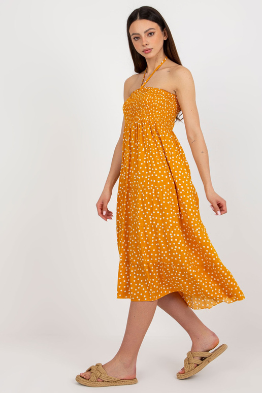 Žluté puntíkované letní šaty s...