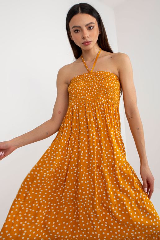 Žluté puntíkované letní šaty s...