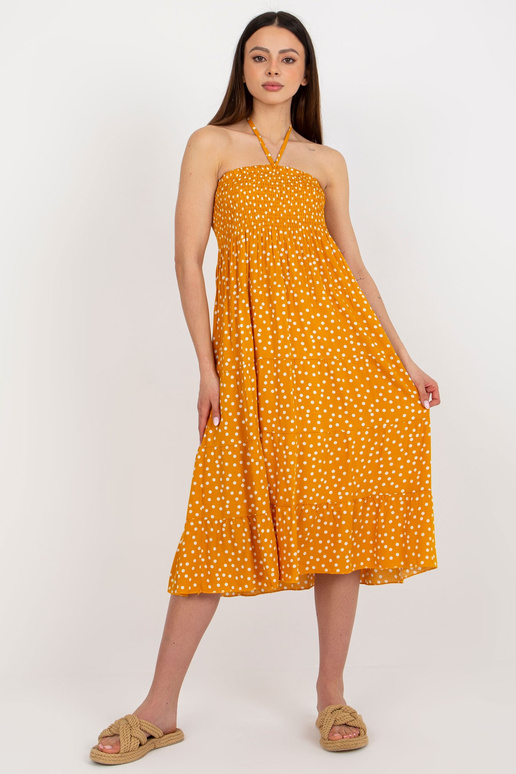 Žluté puntíkované letní šaty s...