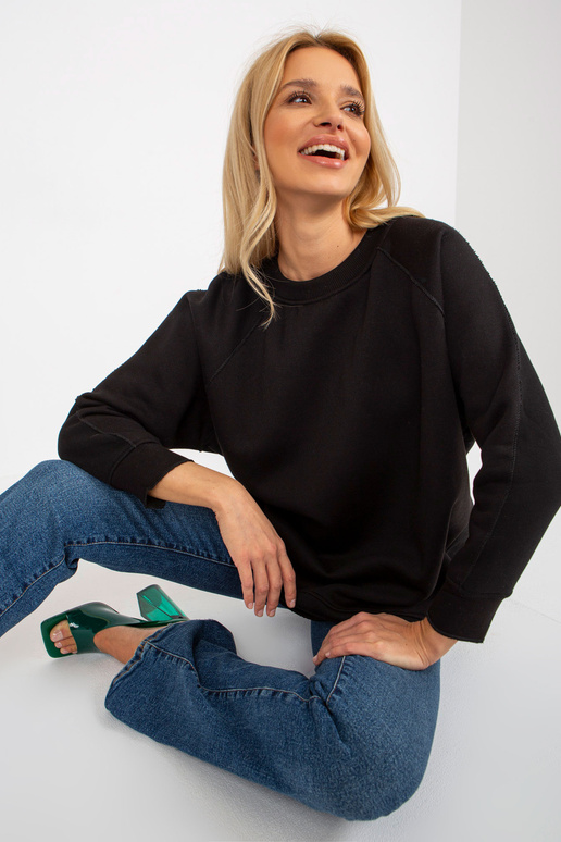 Černá dámská mikina basic bez kapuce