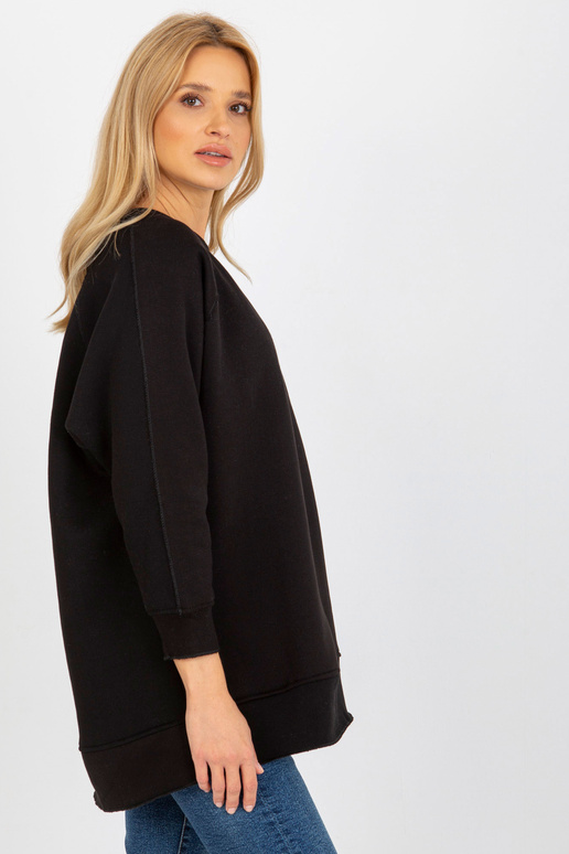 Černá dámská mikina basic bez kapuce