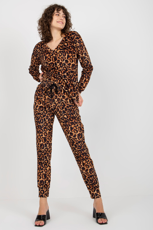 Tmavě béžová a černá dámská souprava...