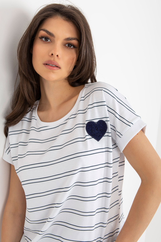 Bílá a tmavě modrá dámská pruhovaná...