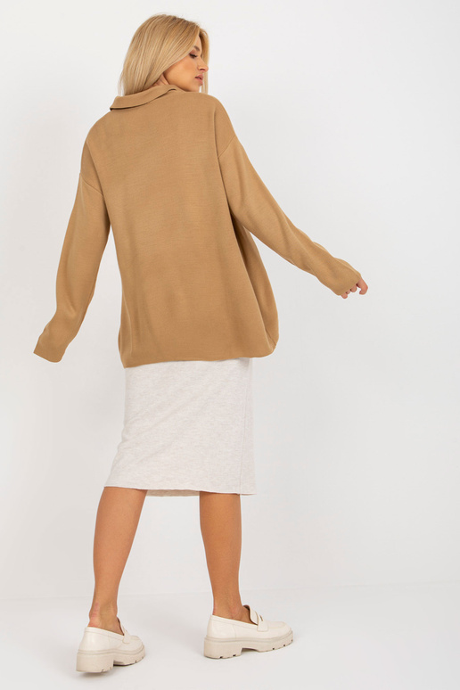 Velbloudí dlouhý oversize svetr s...
