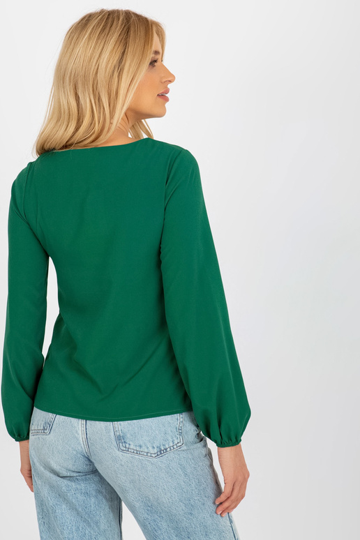 Tmavě zelená společenská halenka s...