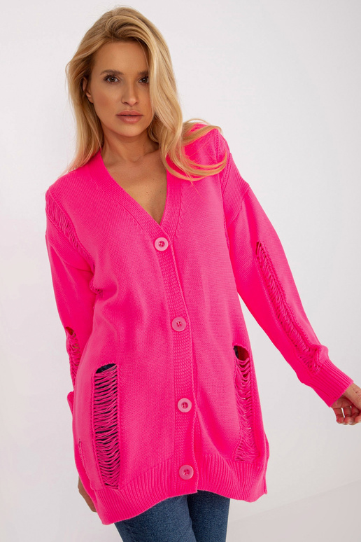 Fluo růžový oversized cardigan s... Fluo růžový oversized cardigan s...
