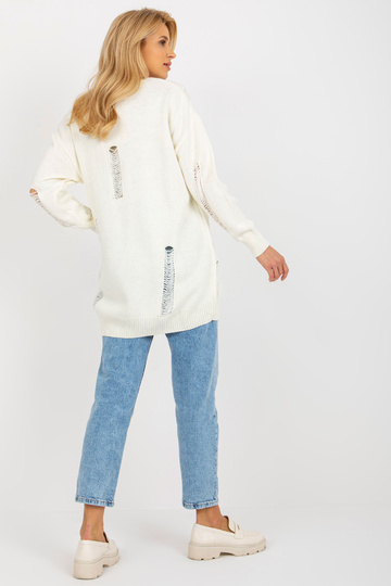 Ecru oversized cardigan s...