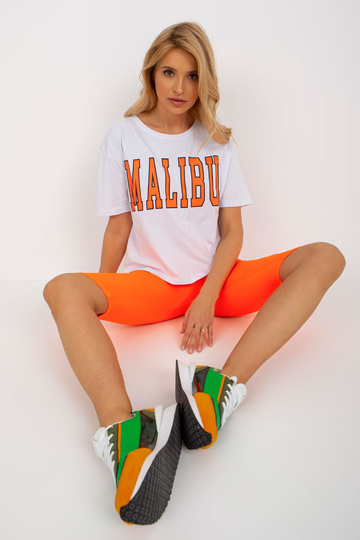 Bílo-fluo oranžová letní...