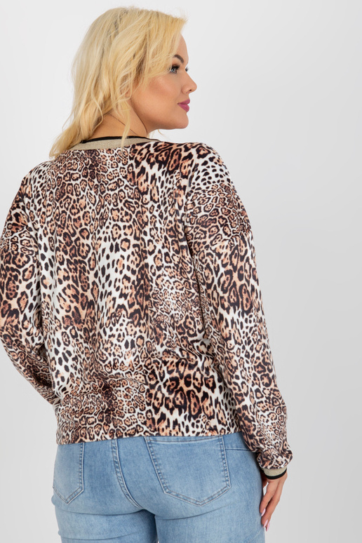 Béžová a černá velurová halenka s...