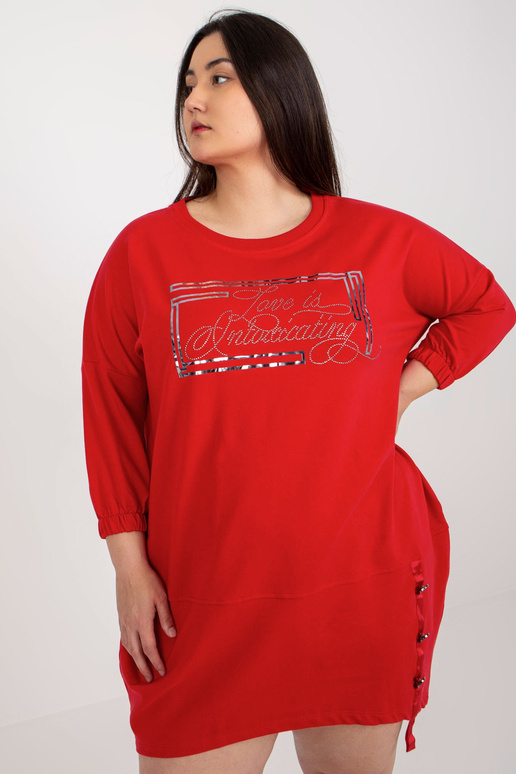 Červené bavlněné šaty velké velikosti...