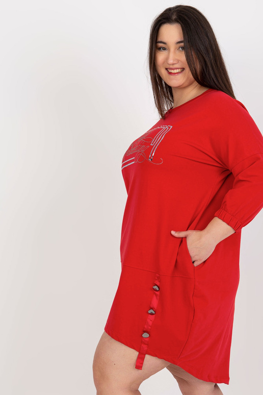 Červené bavlněné šaty velké velikosti...