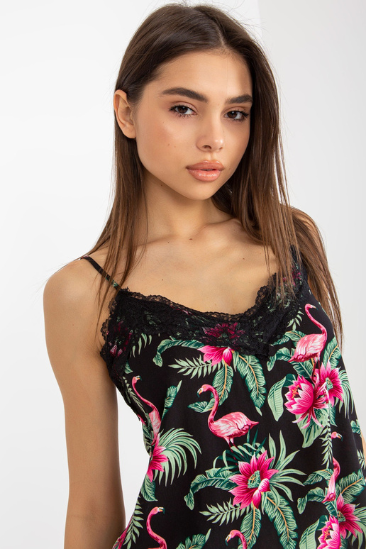 Top na ramínka s potiskem a krajkou... Top na ramínka s potiskem a krajkou...