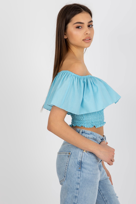 Světle modrá krátká španělská halenka... Světle modrá krátká španělská halenka...