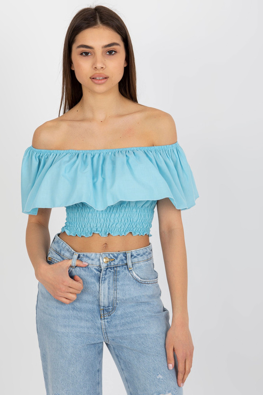 Světle modrá krátká španělská halenka... Světle modrá krátká španělská halenka...