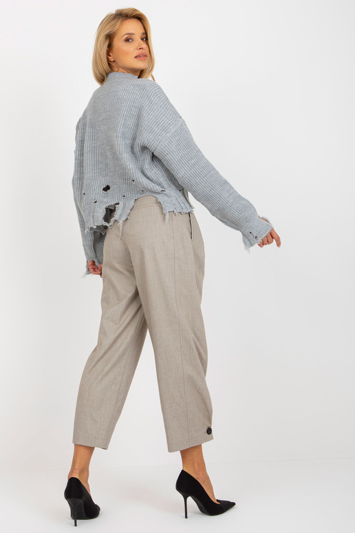 Šedý asymetrický svetr s vlnou a... Šedý asymetrický svetr s vlnou a...