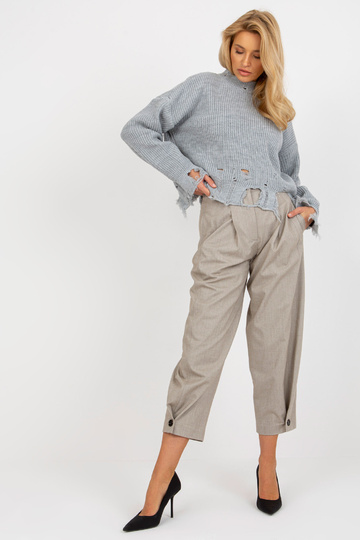 Šedý asymetrický svetr s... 2