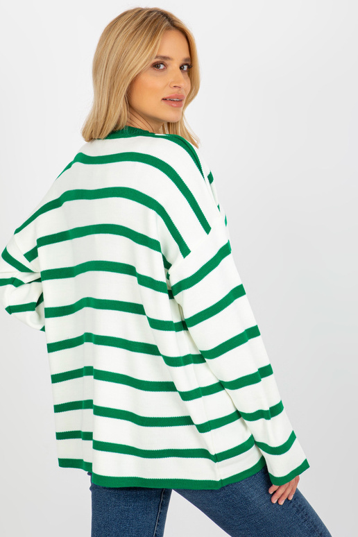 Tmavě zelený a ecru pruhovaný...