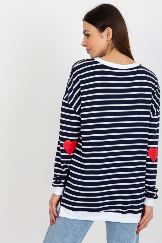 Bílá a tmavě modrá volná mikina s...