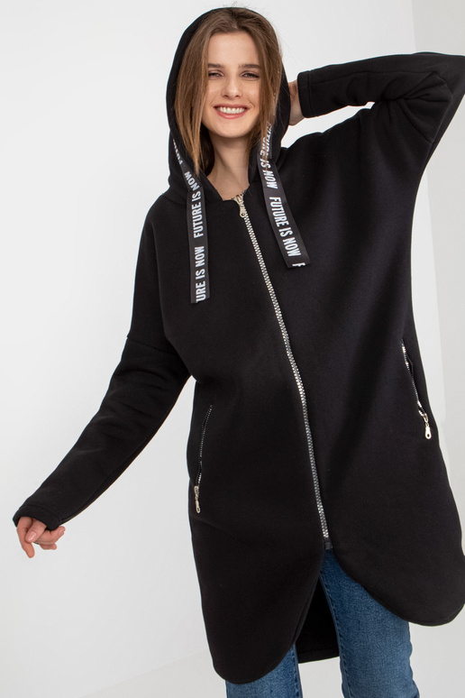 Černá mikina dlouhá oversize mikina