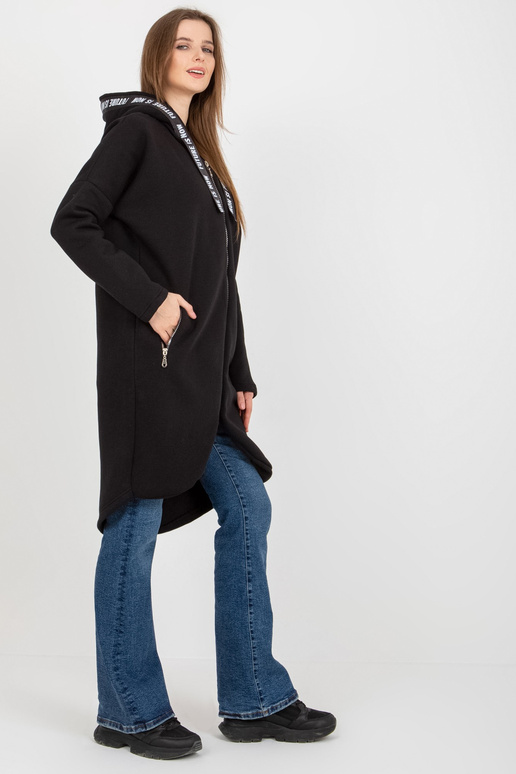 Černá mikina dlouhá oversize mikina