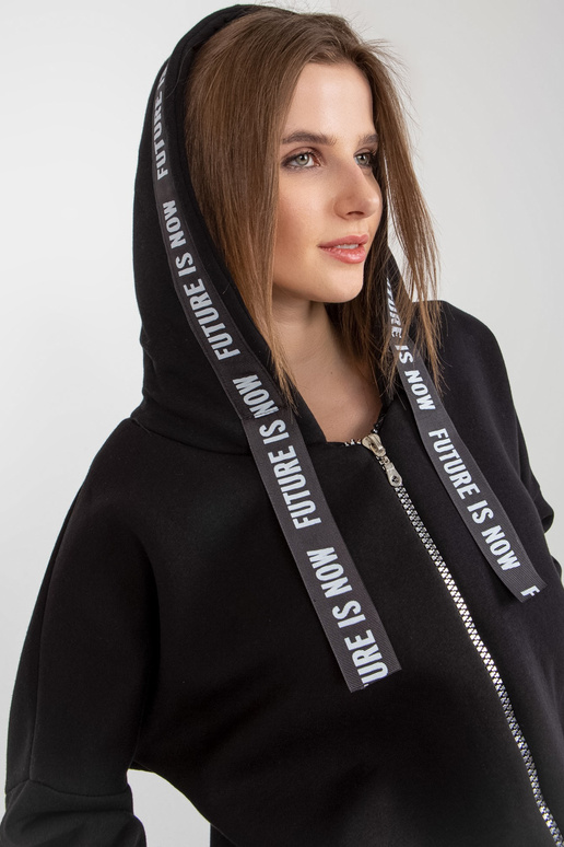 Černá mikina dlouhá oversize mikina