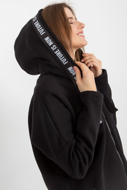 Černá mikina dlouhá oversize mikina