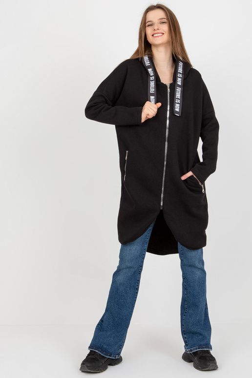 Černá mikina dlouhá oversize mikina