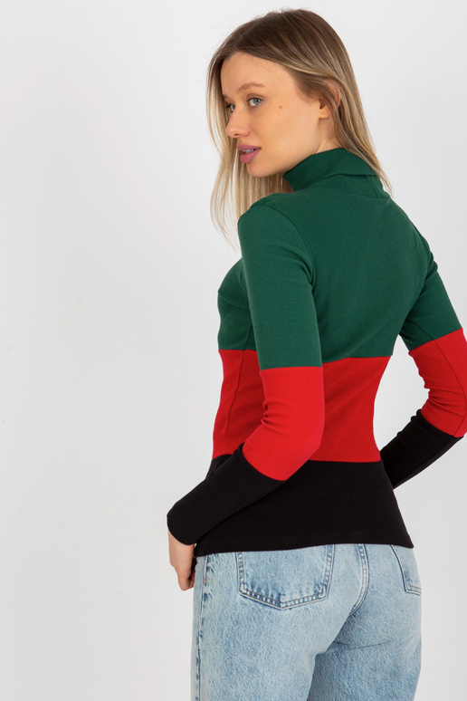 Tmavě zelená a černá žebrovaná...