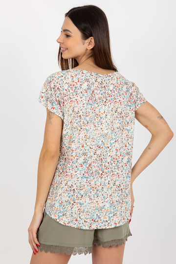 Bílá květovaná halenka s...