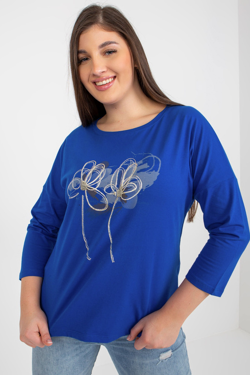 Tmavě modrá dámská halenka větší...