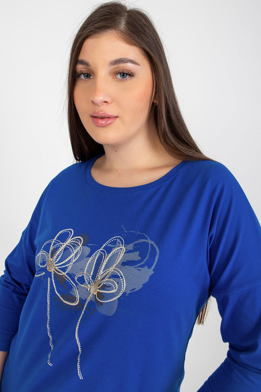 Tmavě modrá dámská halenka větší...